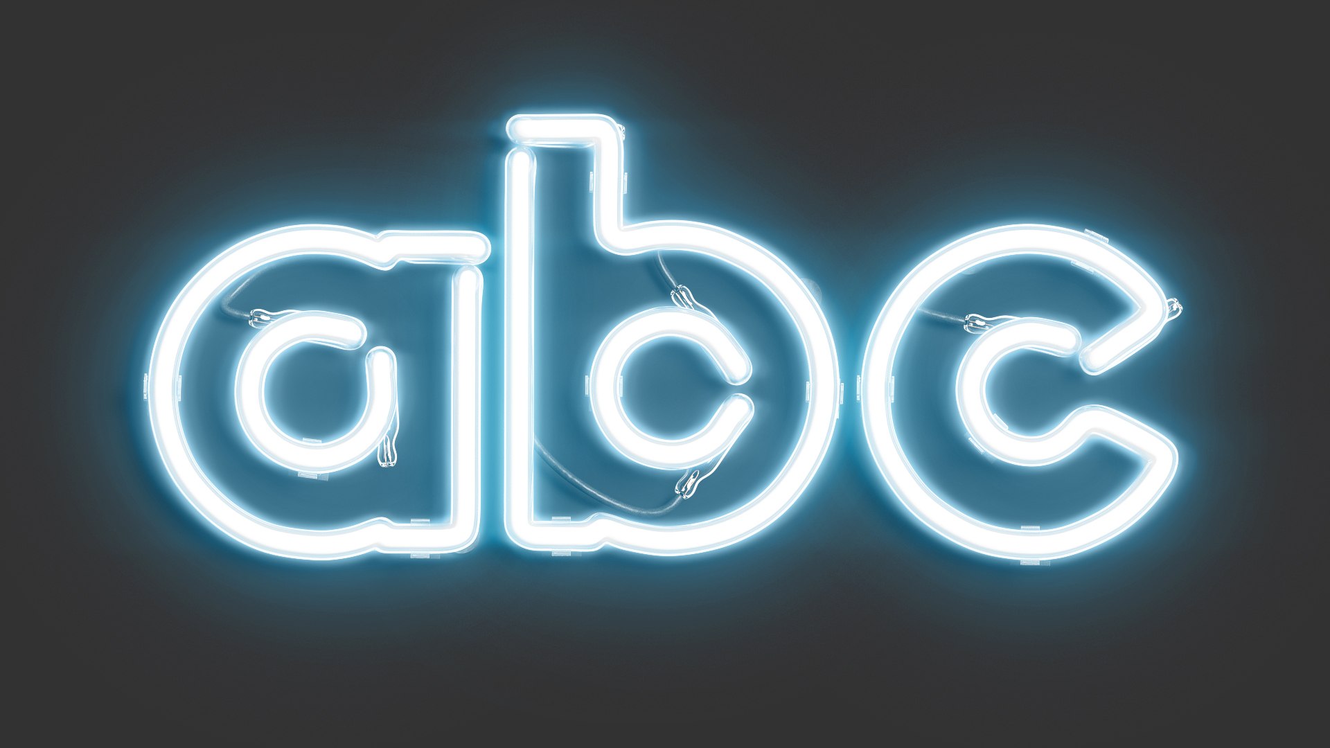 Blue Neon Lowercase Letters - Illuminated Led Lower Case Font 3D ...
