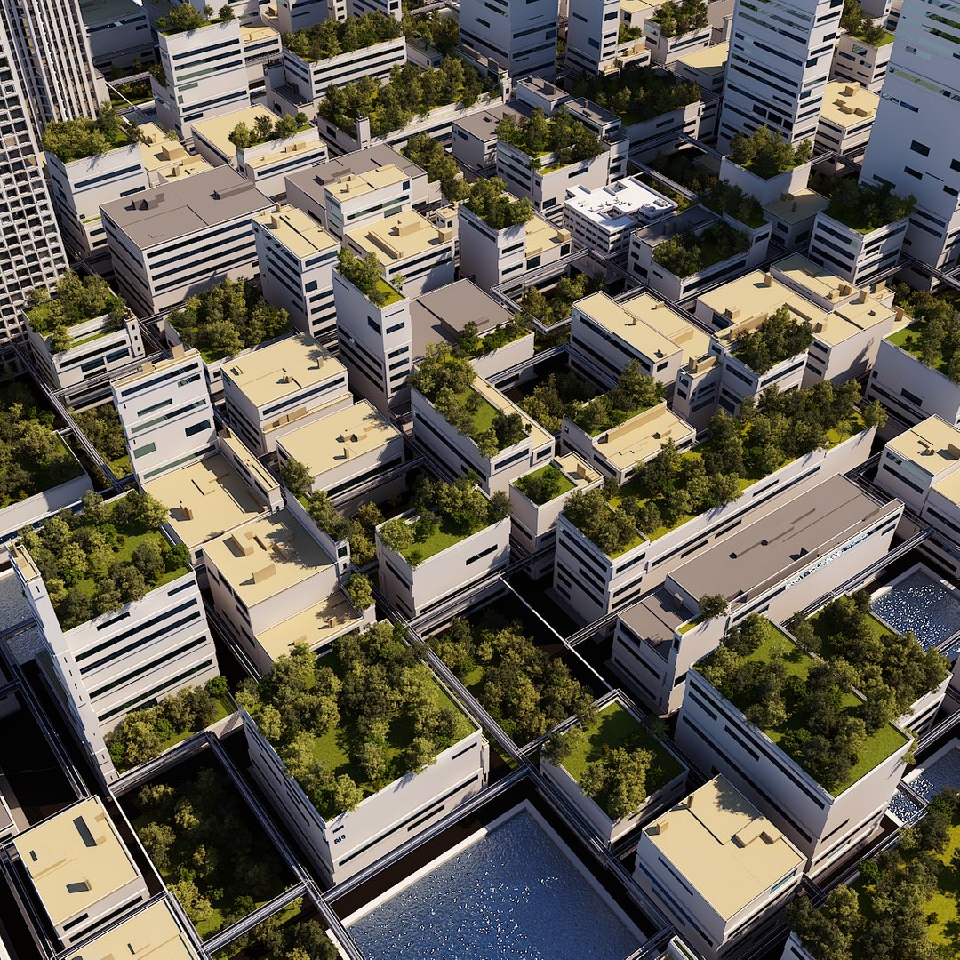 Futuristic City Cityscape 3D Model - TurboSquid 1452860