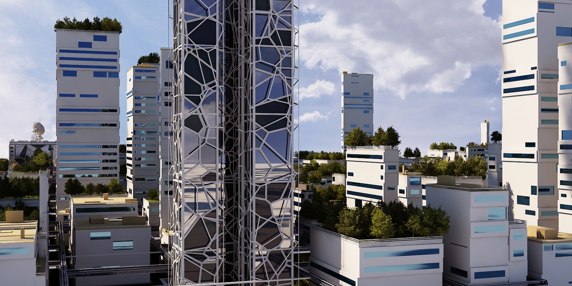 Futuristic City Cityscape 3D Model - TurboSquid 1452860