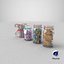 3D Four Candy jars model