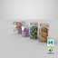 3D Four Candy jars model