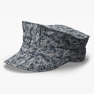 3D US Army Octagon Cap in Digital Urban Camouflage model