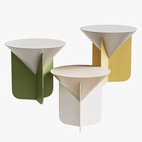 cone white and green side table by matteo zorzenoni