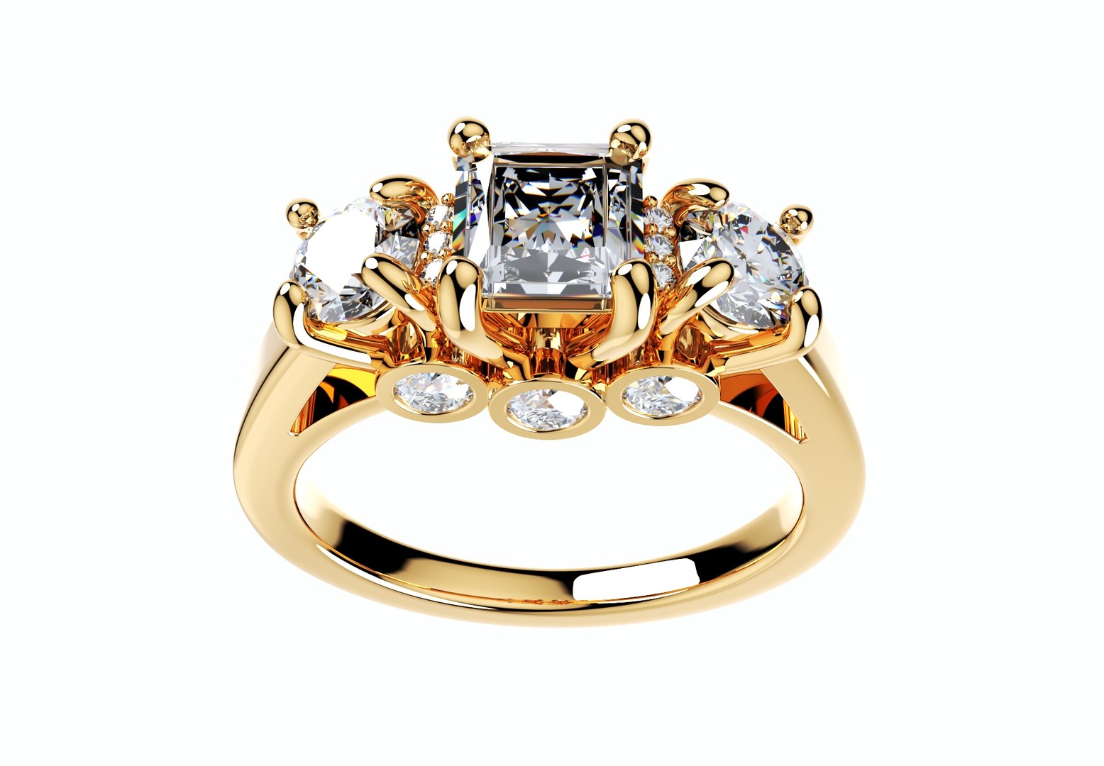 Princess Trilogy Ring Taper Shank-TPSRD-TP 3D Print Model 3D ...