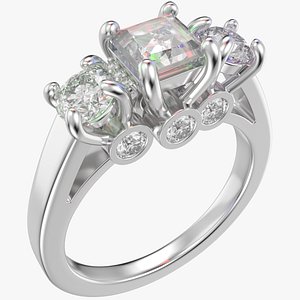 Princess  Trilogy Ring Taper Shank-TPSRD-TP 3D Print Model 3D