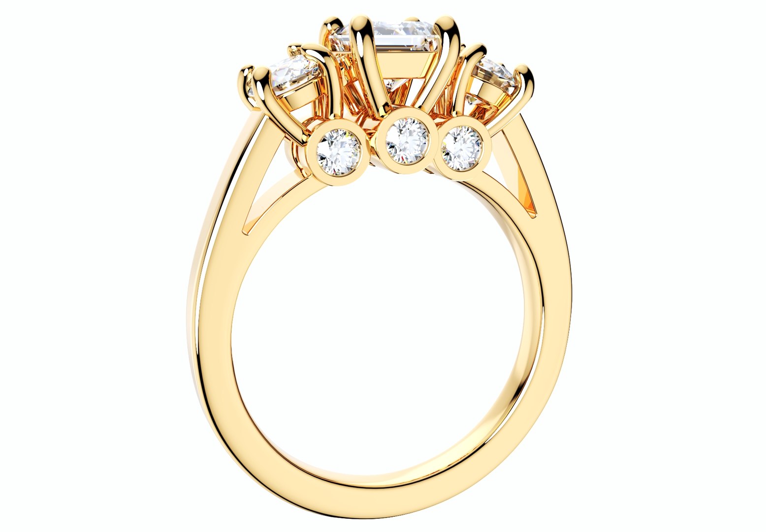 Princess Trilogy Ring Taper Shank-TPSRD-TP 3D Print Model 3D ...