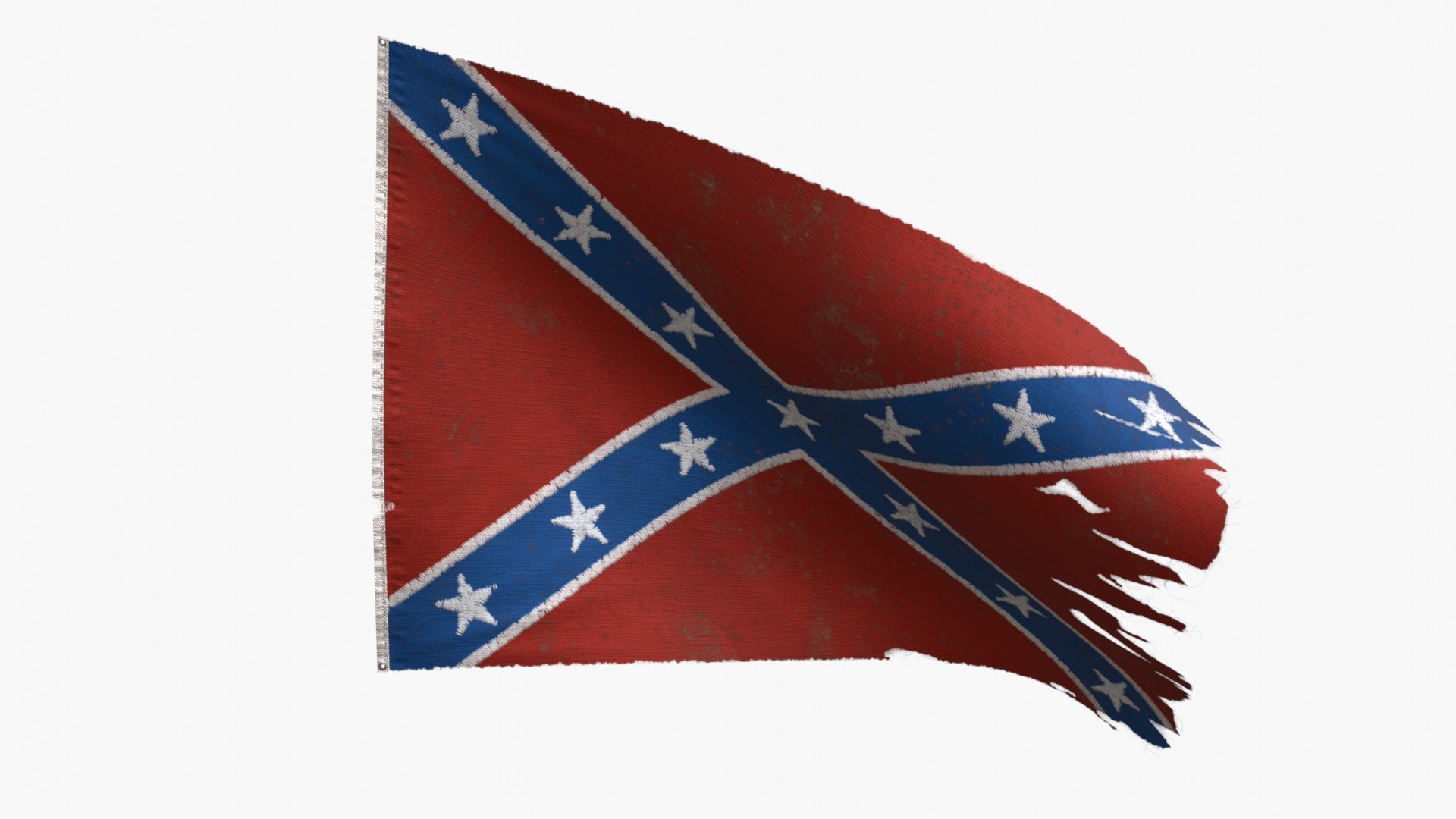 Confederate navy jack flag 3D model - TurboSquid 1476233