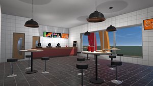 3D games fast food cafe furniture