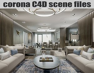 Corona Cinema 4D Scene files - London Luxury Interior