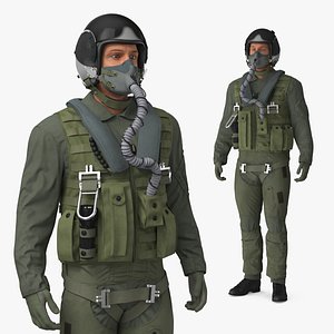 Aircrew Flight Uniform in Standing Pose Green