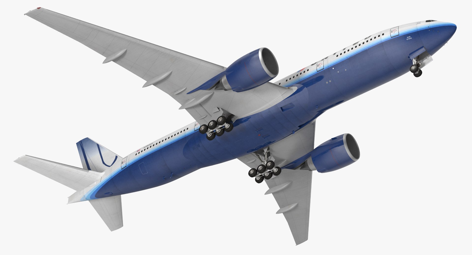 Boeing 777-200 United Airlines 3D Model 3D model preview