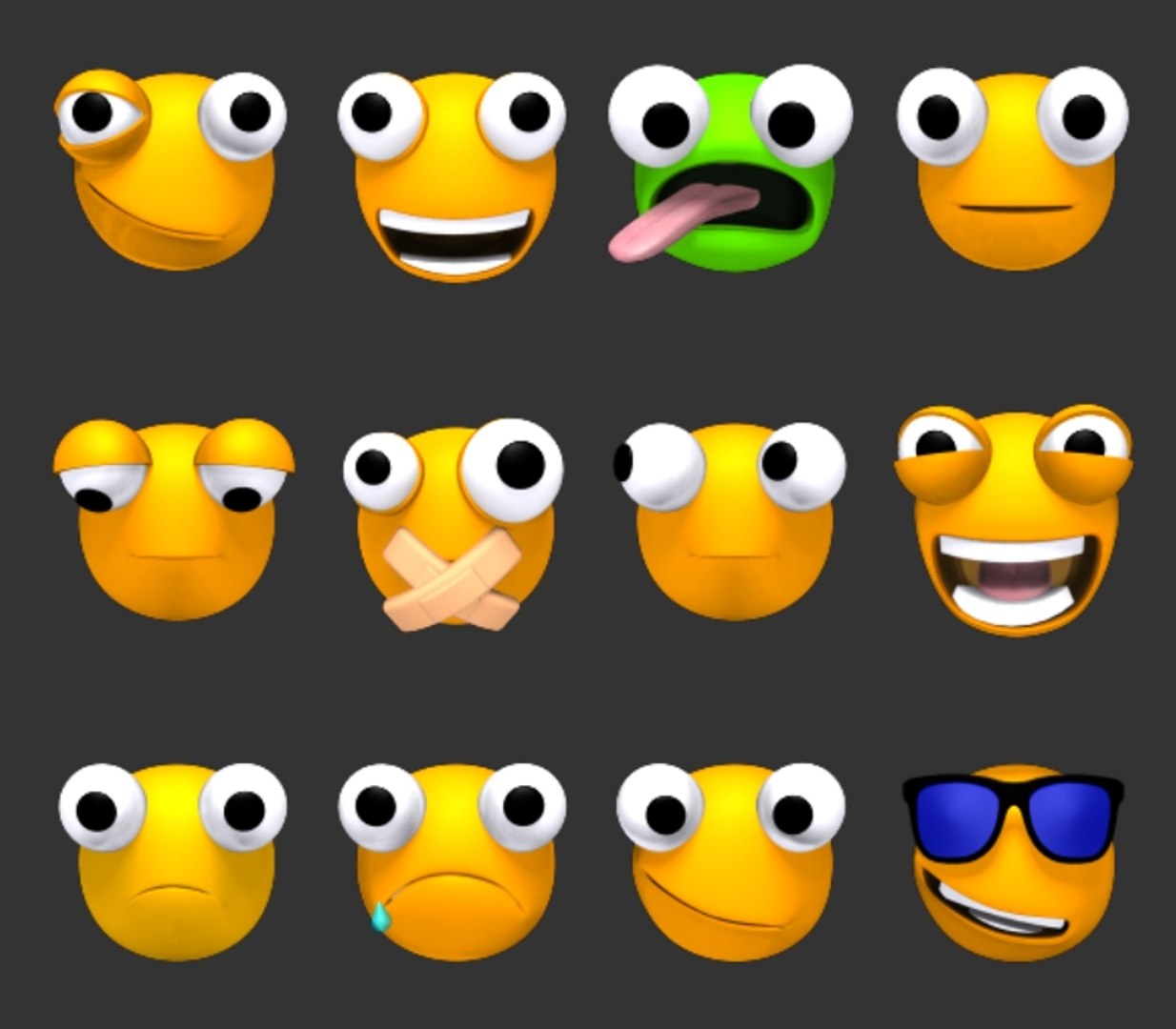Emoticons Rigged Smiley Faces 3d Max