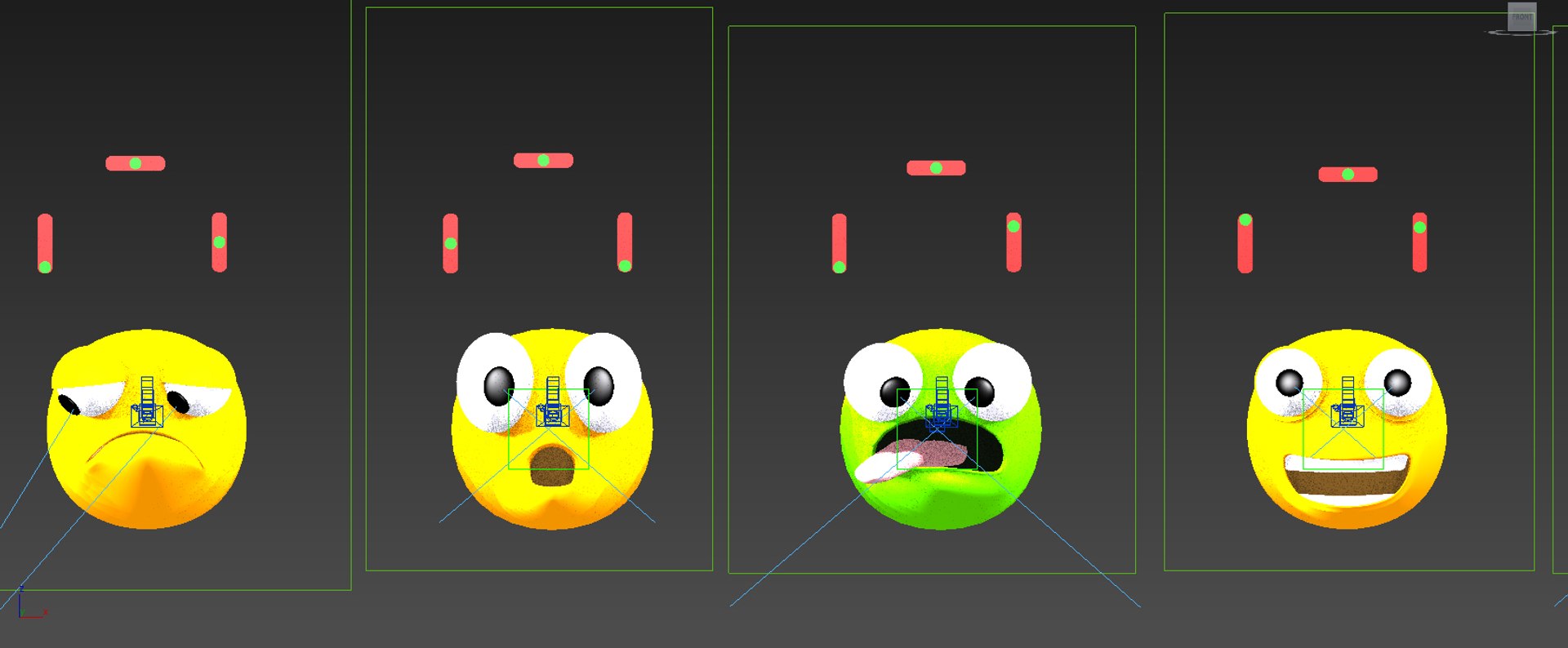 Emoticons Rigged Smiley Faces 3d Max