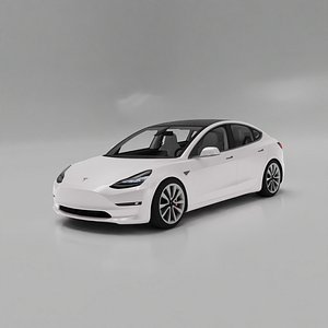 Tesla Model 3 White 3D model