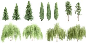 Different types of trees collection vol 1-Blender 3D