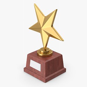 Gold Star Trophy Award 3D model