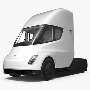Tesla Semi Electric Truck Vehicle White