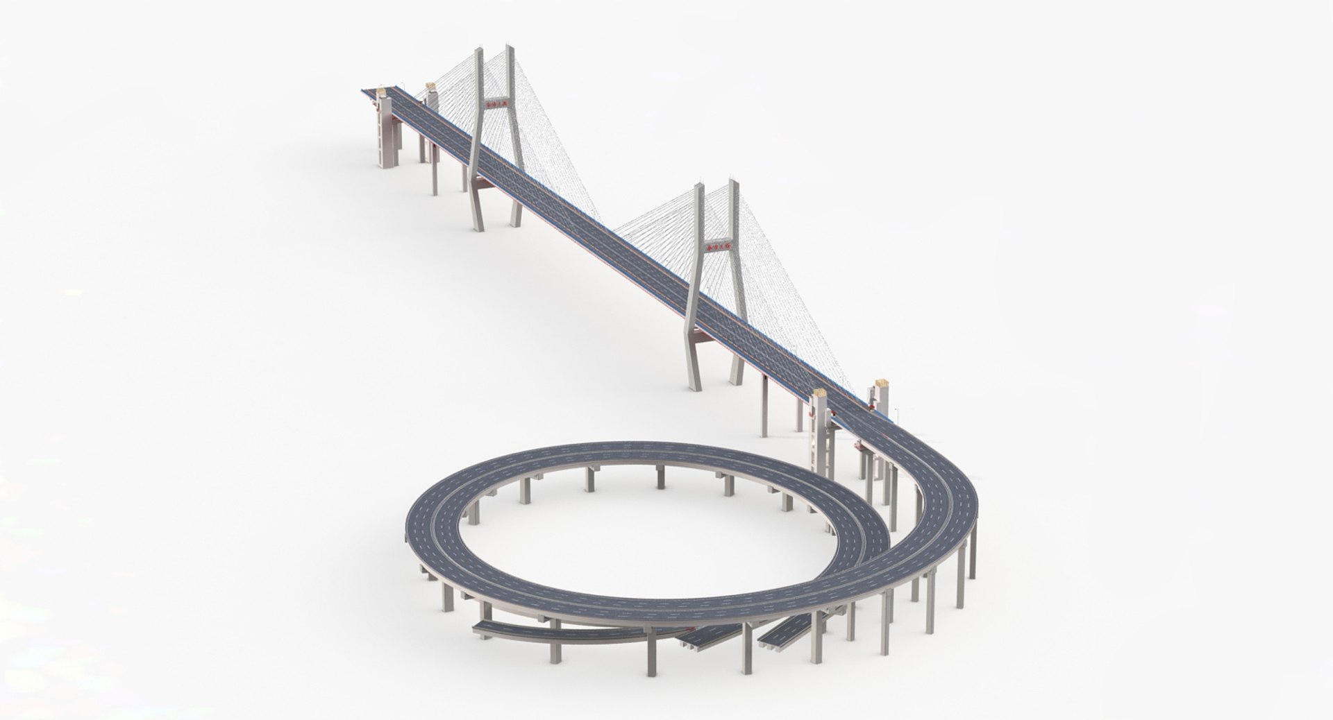 Nanpu Bridge 3D model preview