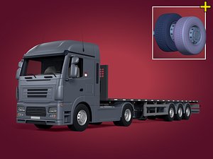 flat bed flatbed 3d obj