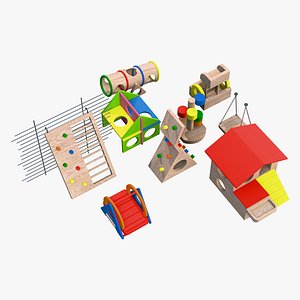Wooden Rodent Toy Accessories Set M1