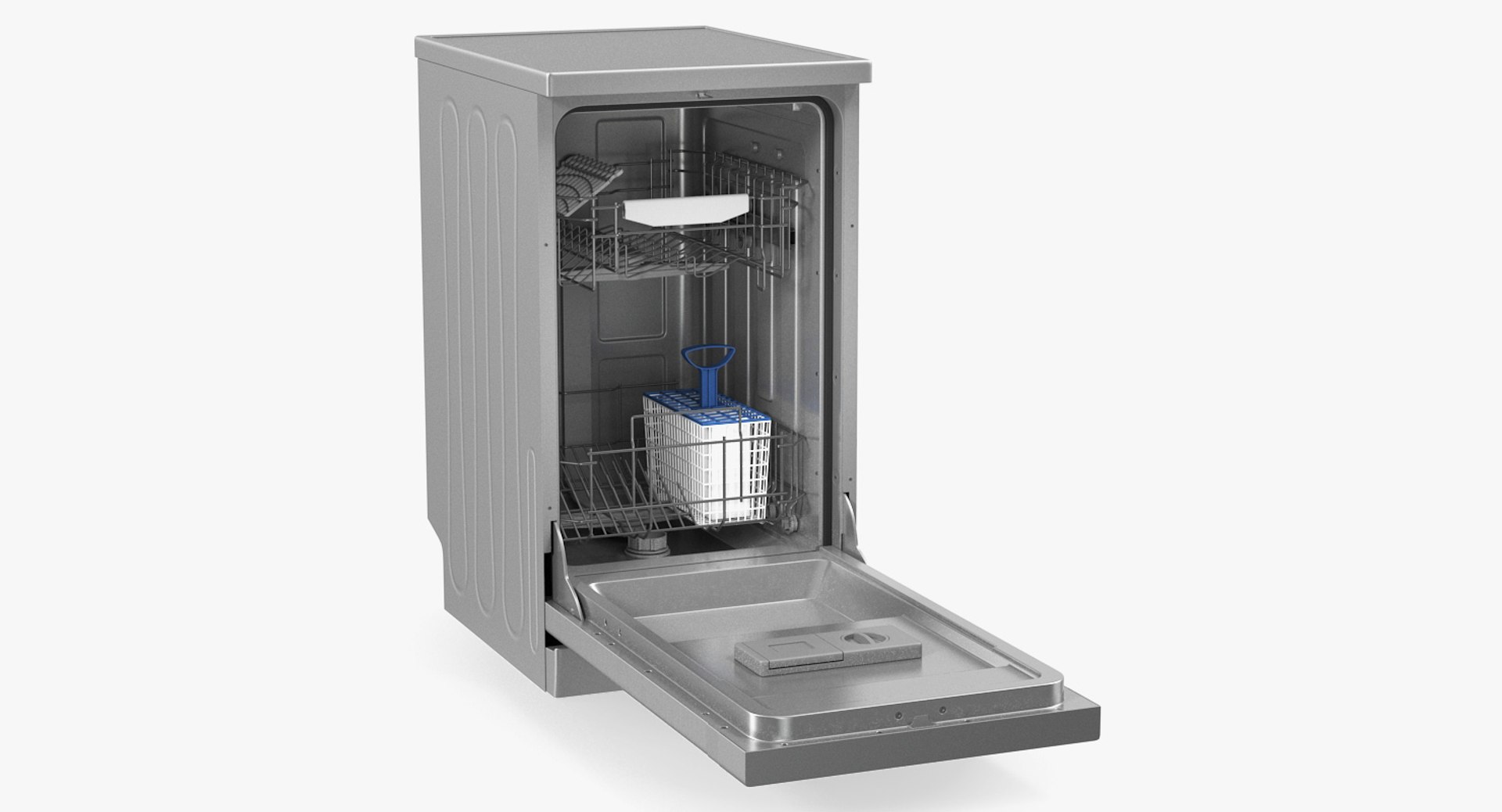 Stainless Steel Dishwasher Machine 3D Model 3D model preview