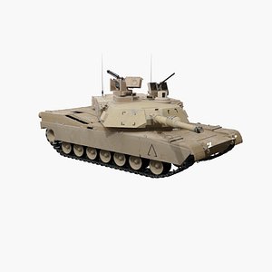 Rigged well detailed Abrams Game Ready 3D model