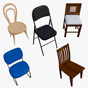 3D 5 Chair Bundle Collection Vol. 1(1) model