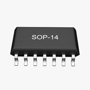 SOP-14 Chip 3D model