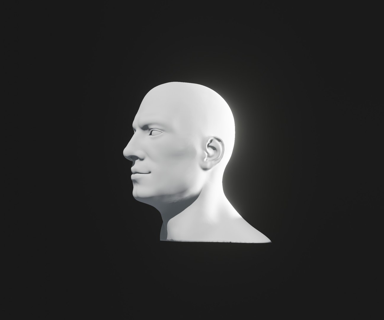 Male Head Realistic Base Mesh 3D Model Animated With Facial Expressions ...