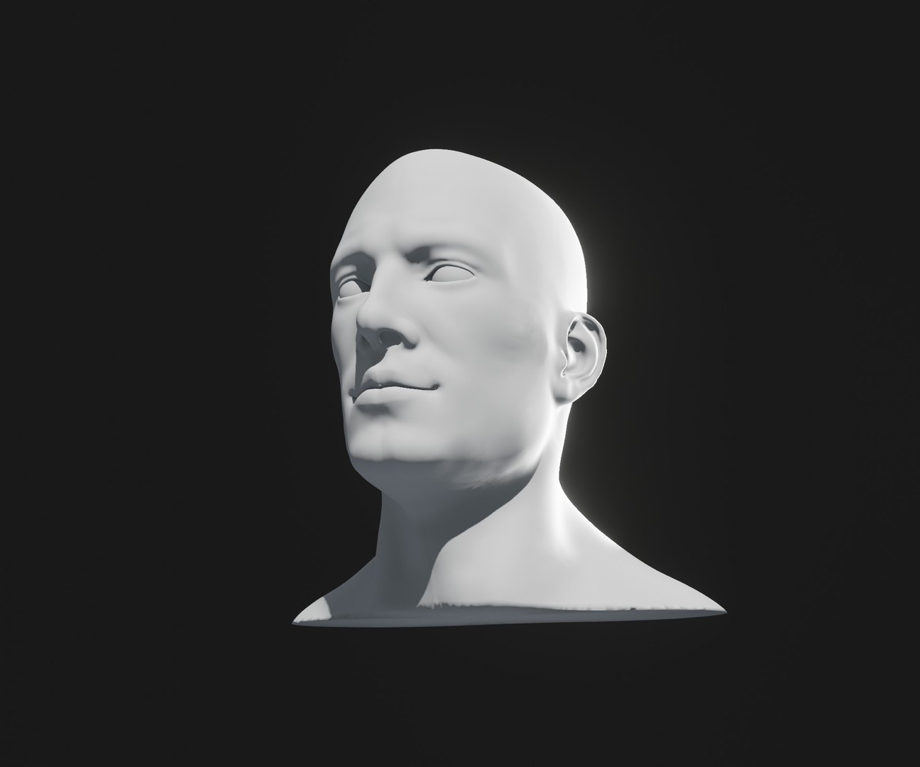 Male Head Realistic Base Mesh 3D Model Animated With Facial Expressions ...