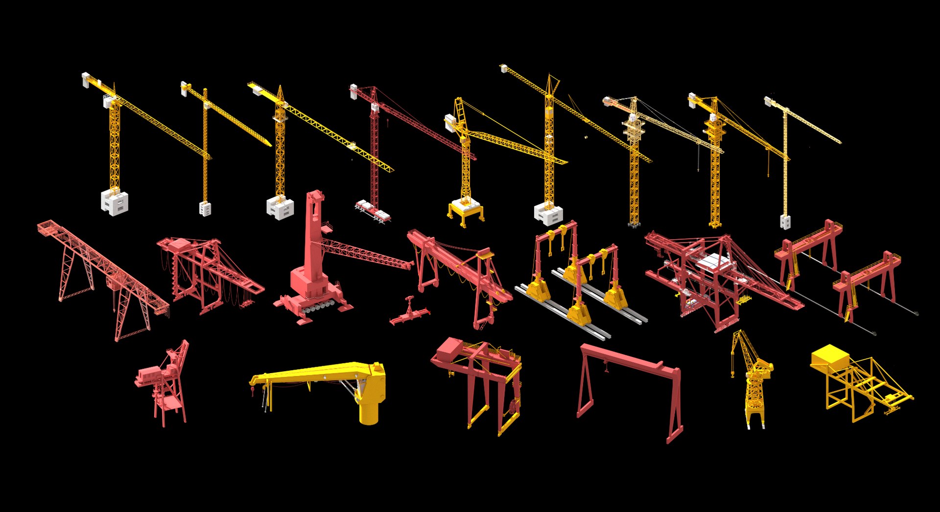 3D Industrial Cranes Mega Pack Tower Gantry Port and Shipyard Heavy Machinery https://p.turbosquid.com/ts-thumb/B4/k3sCwF/b0/untitledproject20261010t223145.081/jpg/1791657459/1920x1080/fit_q87/0b417c4ba712092204ec852f6a5c6fd65a217861/untitledproject20261010t223145.081.jpg