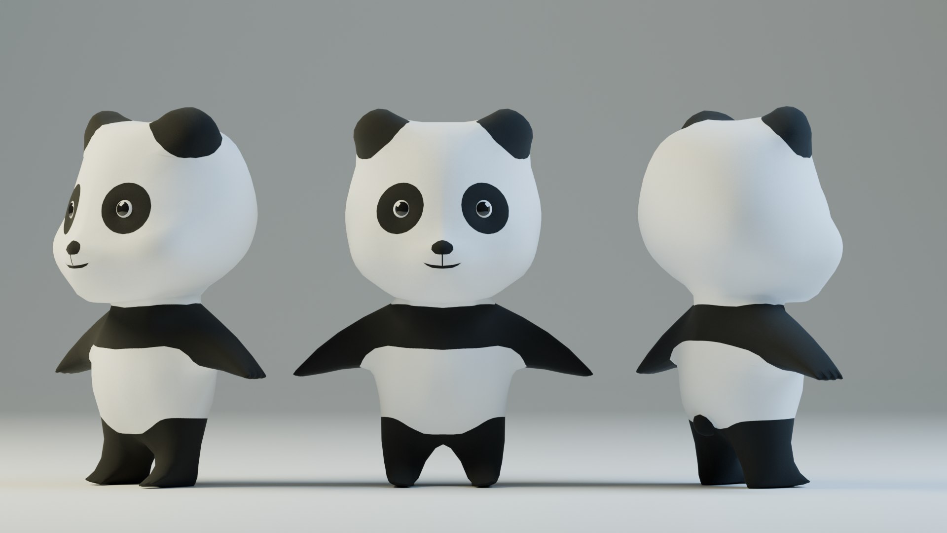 Low Poly Panda Game-Ready Rigged Model - TurboSquid 2385918