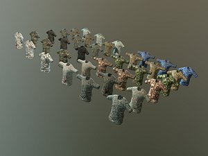3D model camouflaged shirts