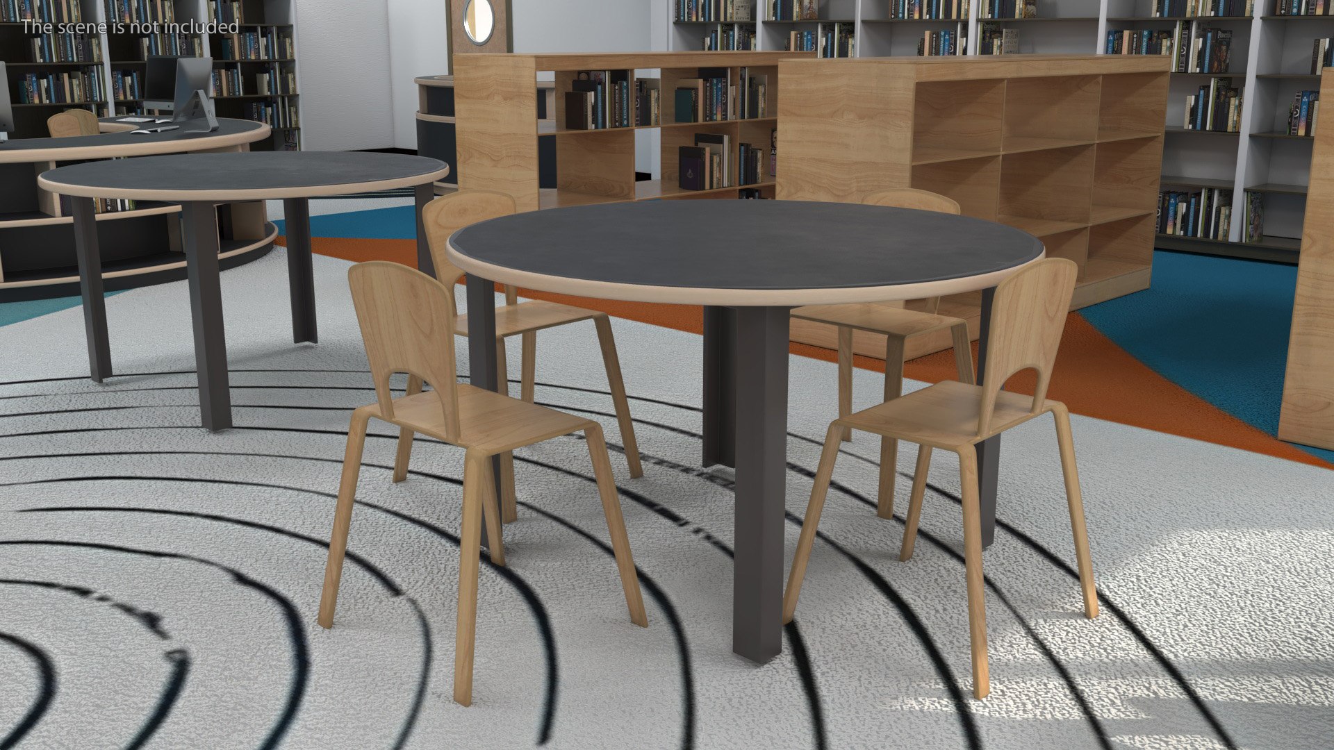 Round Library Table Model - TurboSquid 2318305