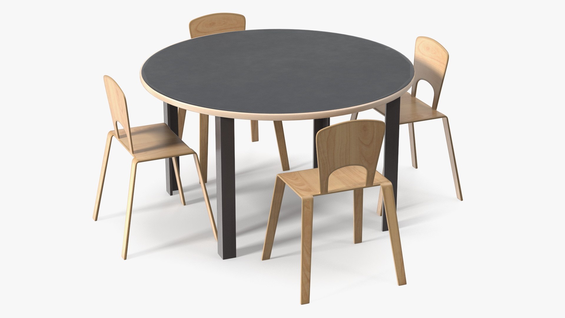 Round Library Table 3D model preview