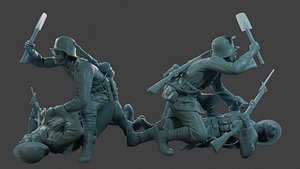German vs British soldier ww1 Versus1 001 3D model
