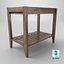 3D Briony Rectangular Side Table Brown model