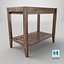 3D Briony Rectangular Side Table Brown model