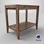 3D Briony Rectangular Side Table Brown model