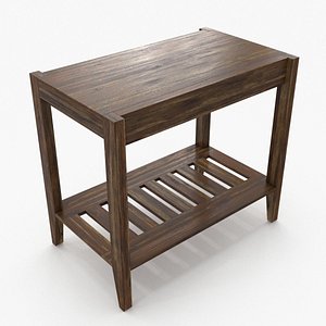 3D Briony Rectangular Side Table Brown model