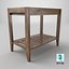 3D Briony Rectangular Side Table Brown model