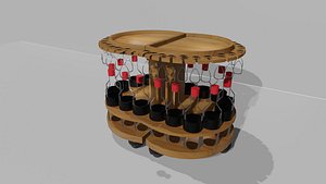 Bottle and Glass Rack Simple 3D model