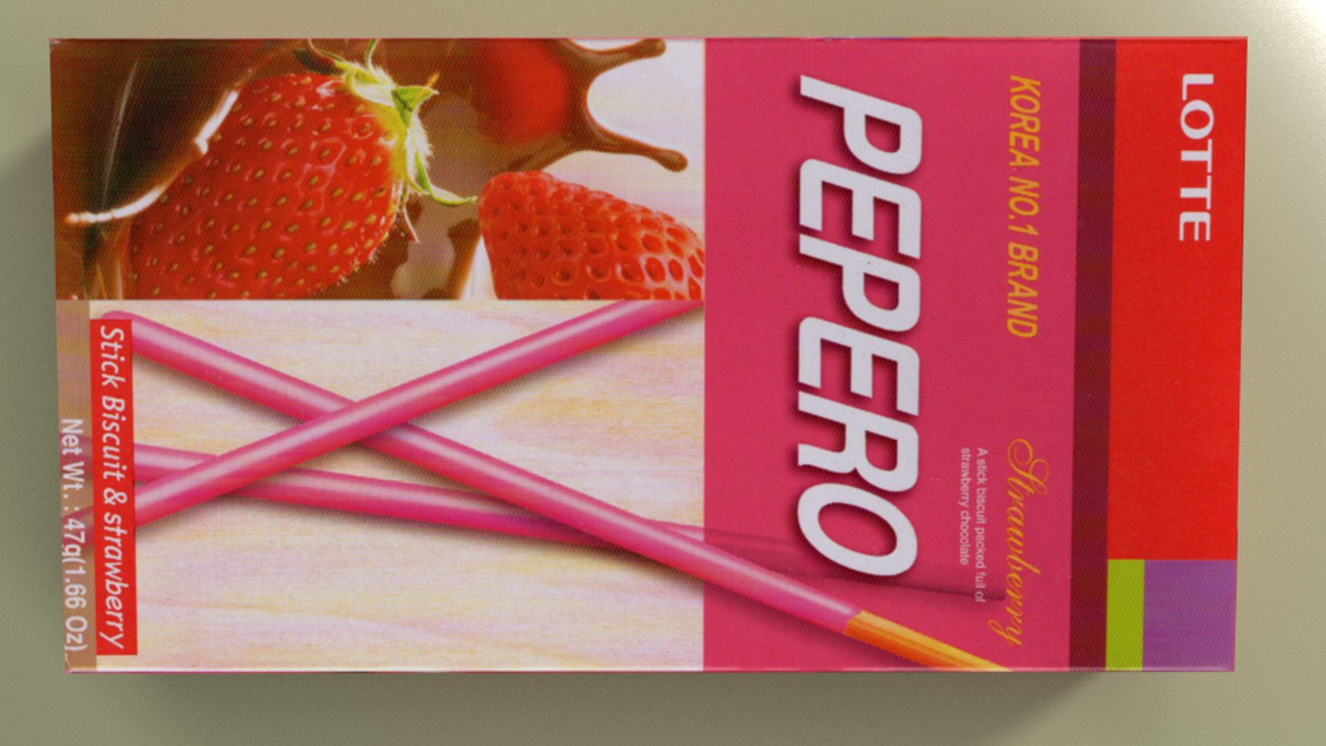 Lotte Pepero Strawberry 3d Model