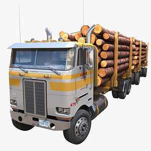 Peterbilt 362 logger truck 3D model