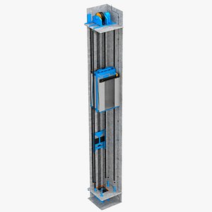 3D elevator shaft cutaway