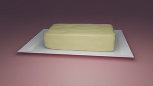 3D model Butter on a plate