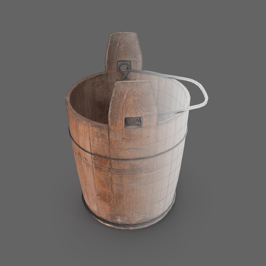 3D model antique bucket https://p.turbosquid.com/ts-thumb/B5/kaEMcy/bmBneHSc/wooden_bucket10wa/jpg/1501046331/1920x1080/fit_q87/a3052cb45d037295d9fcdbbc3214102cc183589b/wooden_bucket10wa.jpg