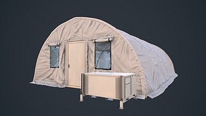 modern military tent videogame 3D model