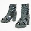 black sandal heels 3d obj