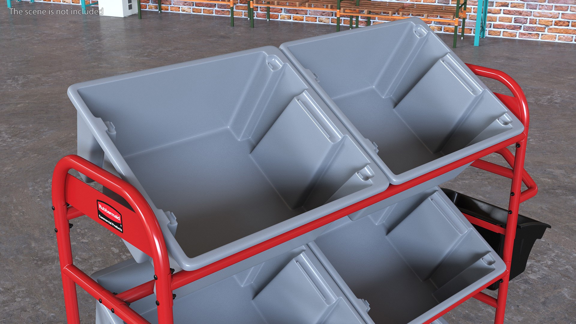 3D Tote Picking Cart with Angled Shelves Rubbermaid model TurboSquid